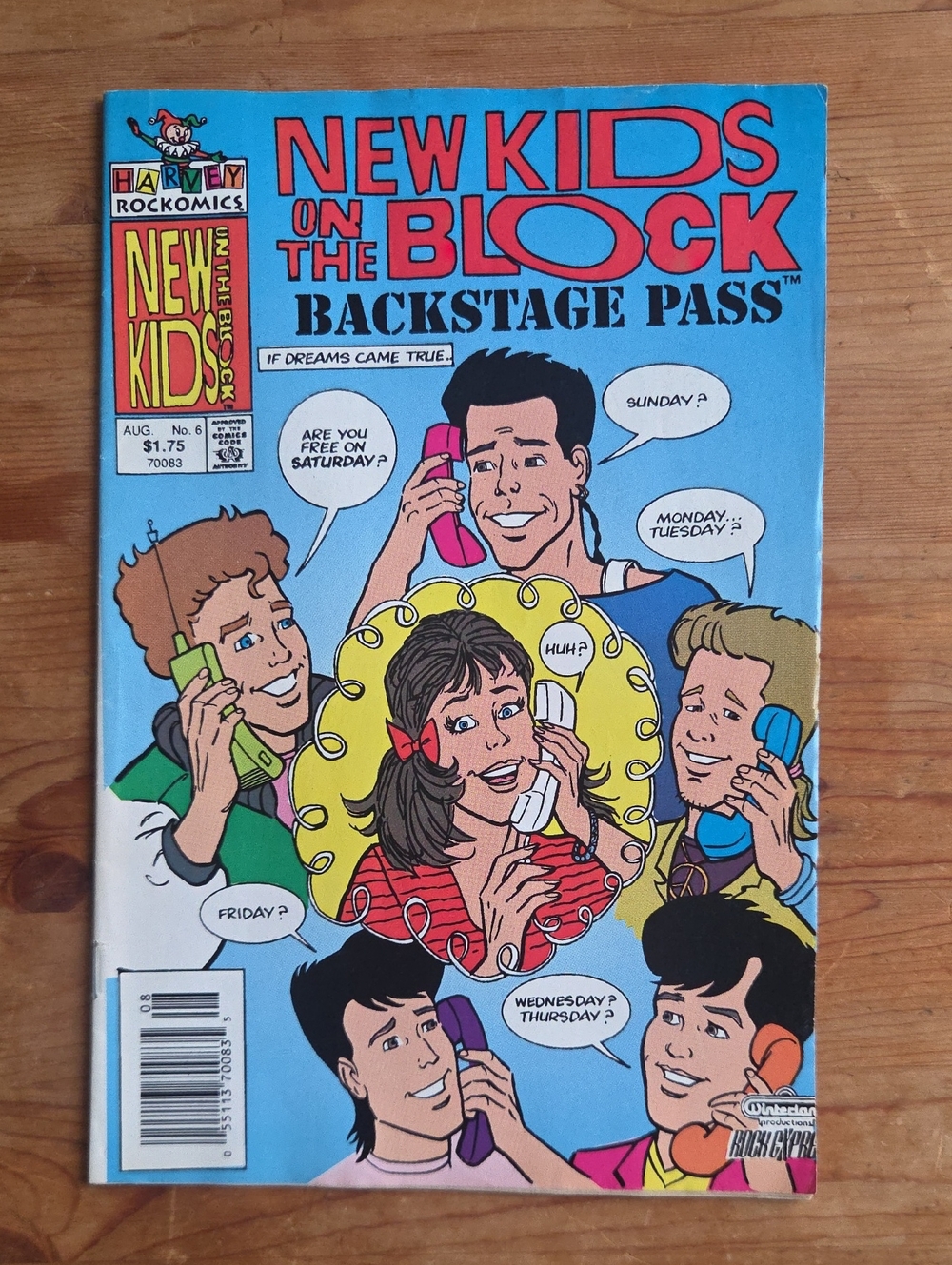 90s New Kids on the Block Backstage Pass Comic No 6 Harvey Rockomics 1991 Blue